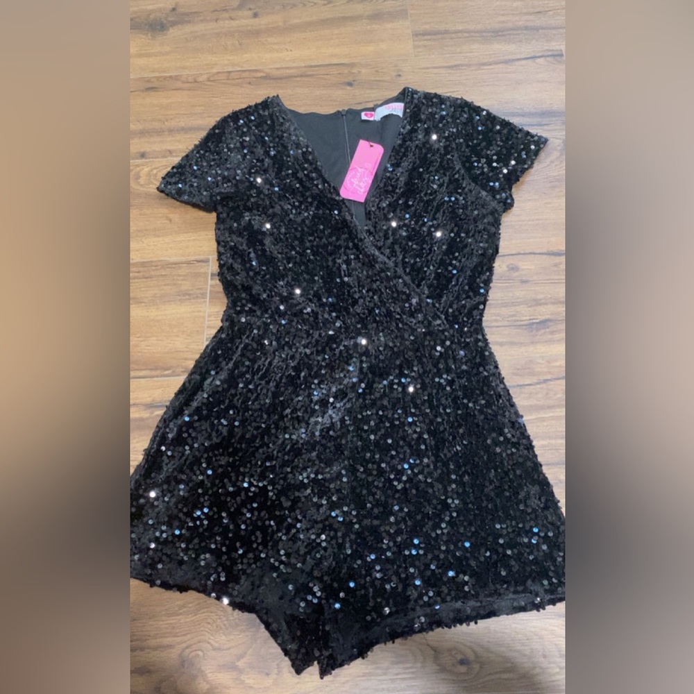 Black sequin romper